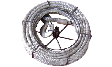 0.8吨铝合金钢丝绳牵引机配套钢丝绳和吊钩
