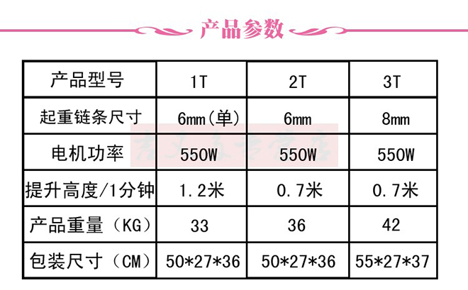 河北东圣220V环链电动葫芦参数