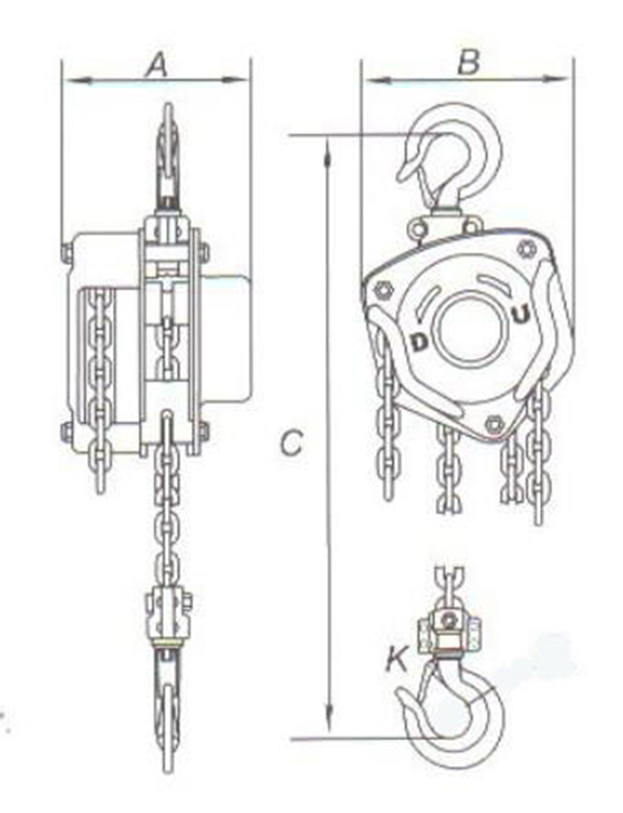 DWK手拉葫芦结构图示